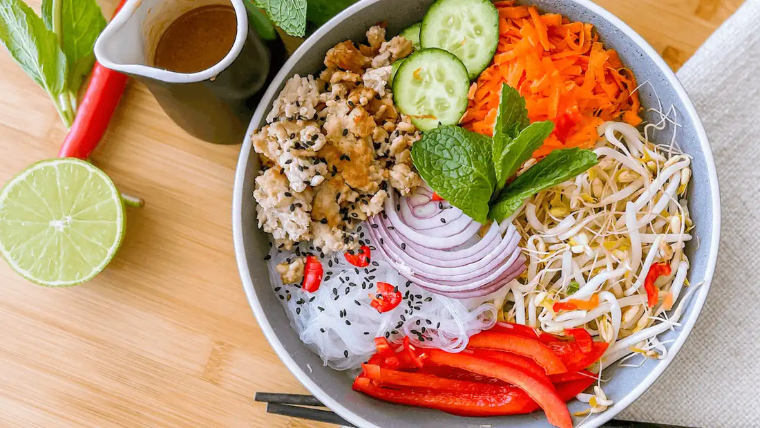 Spring Roll Salad with Peanut Dressing