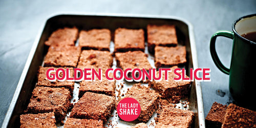 Golden coconut slice