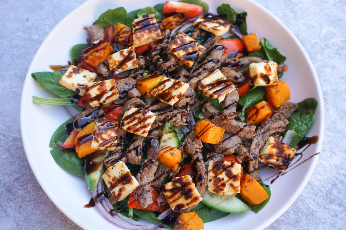 Beef, Pumpkin and Halloumi Salad